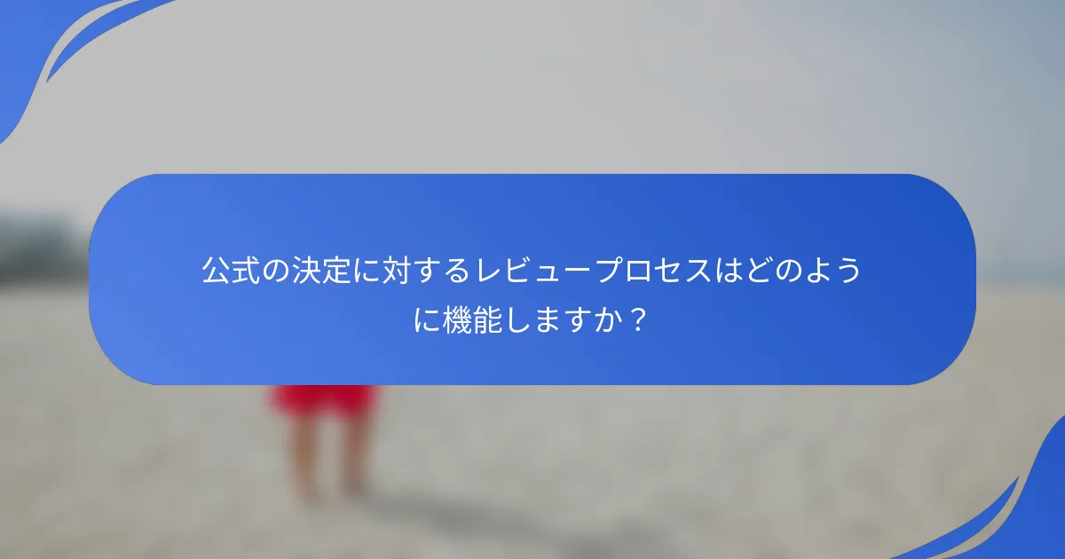 公式の決定に対するレビュープロセスはどのように機能しますか？