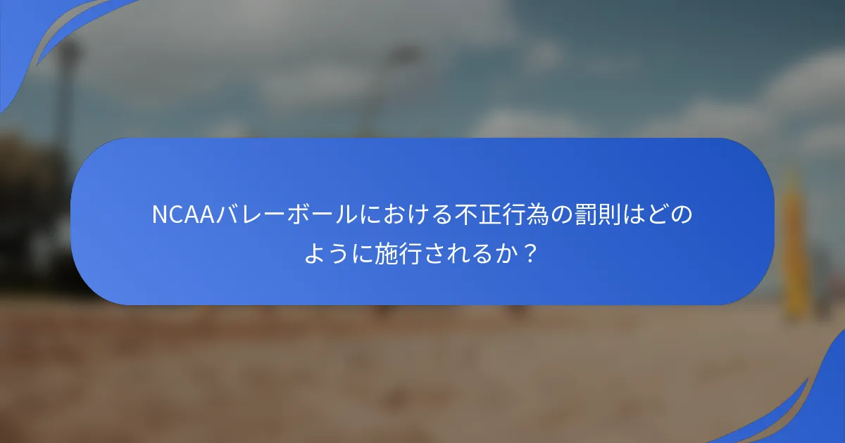 NCAAバレーボールにおける不正行為の罰則はどのように施行されるか？