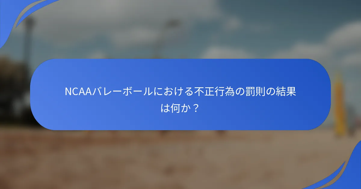 NCAAバレーボールにおける不正行為の罰則の結果は何か？