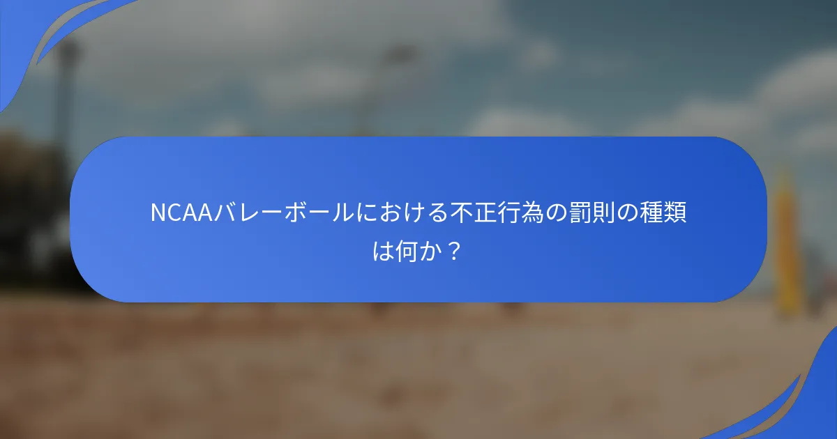 NCAAバレーボールにおける不正行為の罰則の種類は何か？
